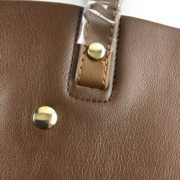 Montana West Satchel Vegan Leather Handbag (Large Size) Brown - Picture 5 of 12